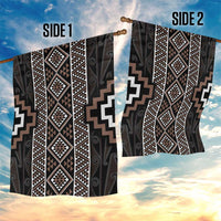 Classic Tukutuku Pattern Aotearoa Garden Flag Niho Taniwha and Puhoro Motifs LT7 - Polynesian Pride