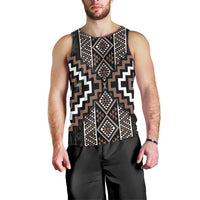 Classic Tukutuku Pattern Aotearoa Men Tank Top Niho Taniwha and Puhoro Motifs LT7 - Polynesian Pride