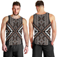 Classic Tukutuku Pattern Aotearoa Men Tank Top Niho Taniwha and Puhoro Motifs LT7 - Polynesian Pride