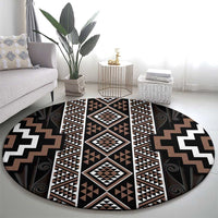 Classic Tukutuku Pattern Aotearoa Round Carpet Niho Taniwha and Puhoro Motifs LT7 - Polynesian Pride