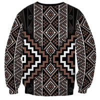 Classic Tukutuku Pattern Aotearoa Sweatshirt Niho Taniwha and Puhoro Motifs LT7 - Polynesian Pride