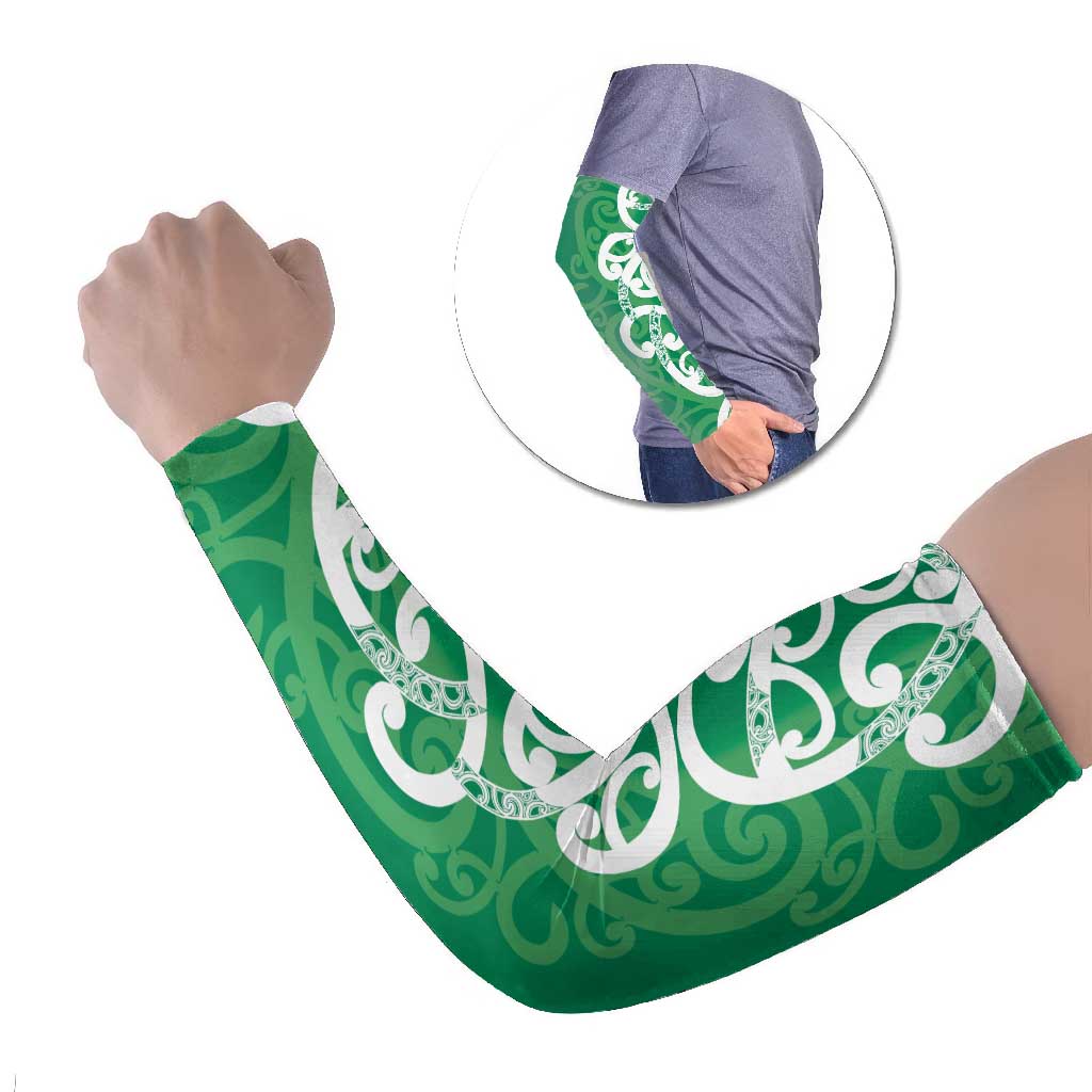 Pounamu Green Maori Arm Sleeves Koru Kowhaiwhai LT7 Set of 2 Green - Polynesian Pride