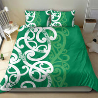 Pounamu Green Maori Bedding Set Koru Kowhaiwhai LT7 - Polynesian Pride
