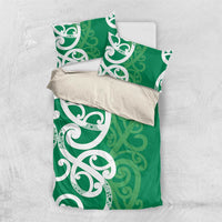 Pounamu Green Maori Bedding Set Koru Kowhaiwhai LT7 US Twin 172cm x 218cm Green - Polynesian Pride