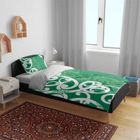 Pounamu Green Maori Bedding Set Koru Kowhaiwhai LT7 - Polynesian Pride