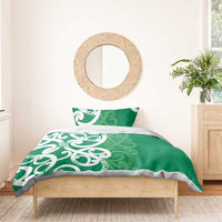 Pounamu Green Maori Bedding Set Koru Kowhaiwhai LT7 - Polynesian Pride