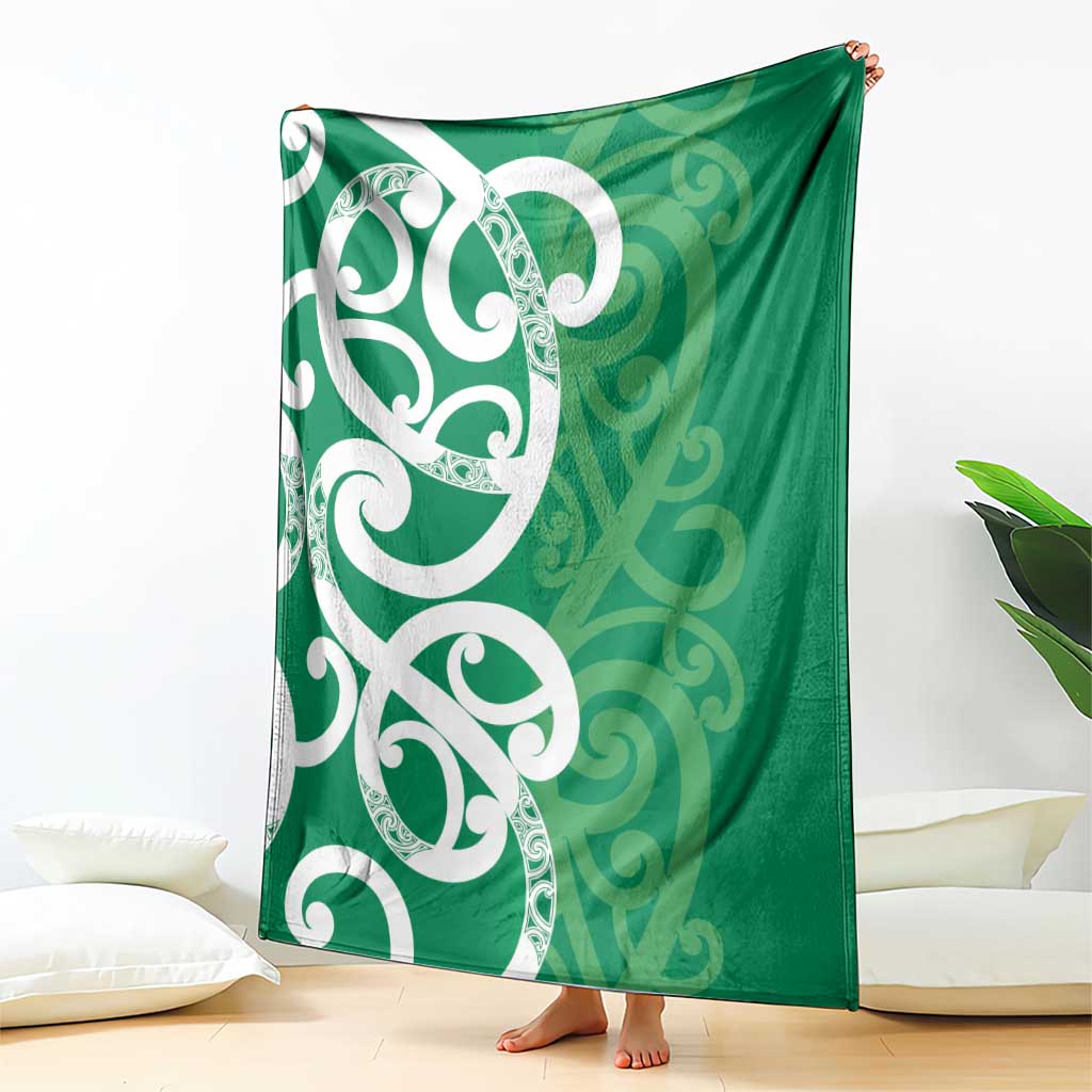 Pounamu Green Maori Blanket Koru Kowhaiwhai LT7 - Polynesian Pride