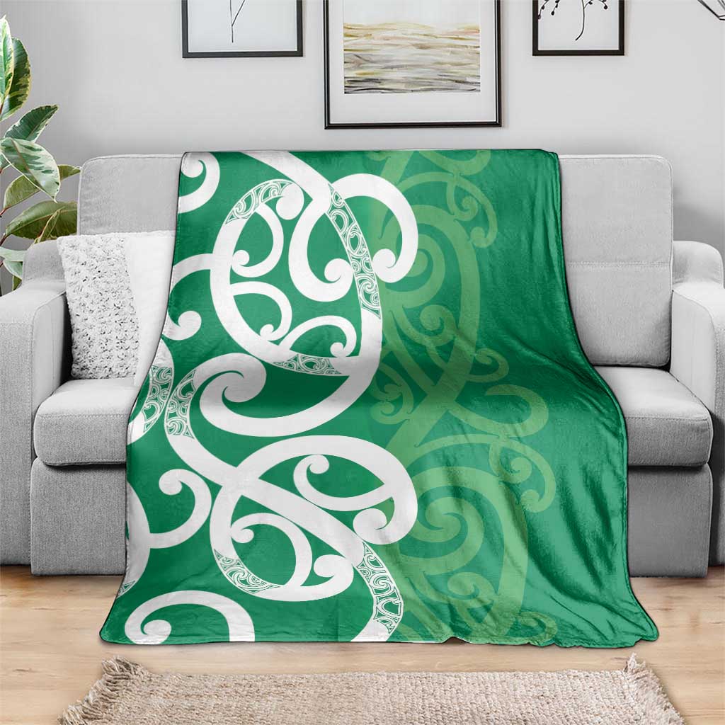 Pounamu Green Maori Blanket Koru Kowhaiwhai LT7 - Polynesian Pride