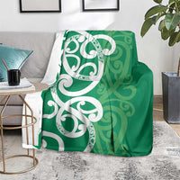Pounamu Green Maori Blanket Koru Kowhaiwhai LT7 - Polynesian Pride