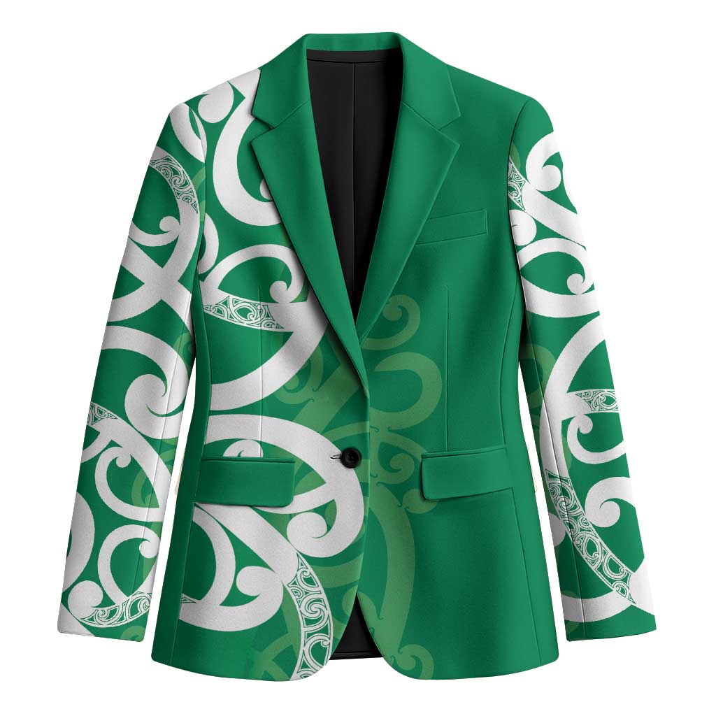 Pounamu Green Maori Blazer Koru Kowhaiwhai LT7 Unisex Green - Polynesian Pride