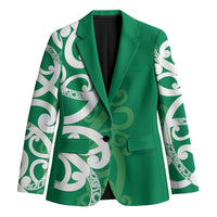 Pounamu Green Maori Blazer Koru Kowhaiwhai LT7 Unisex Green - Polynesian Pride