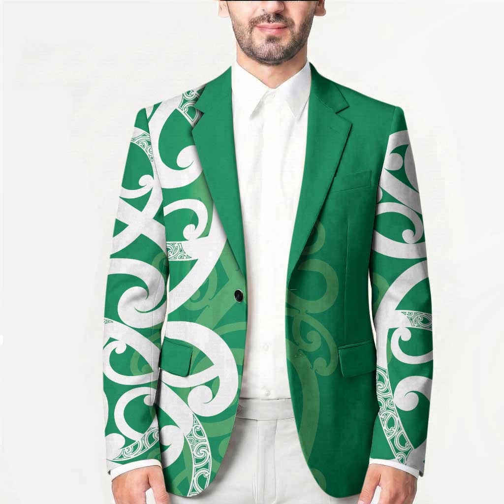 Pounamu Green Maori Blazer Koru Kowhaiwhai LT7 - Polynesian Pride