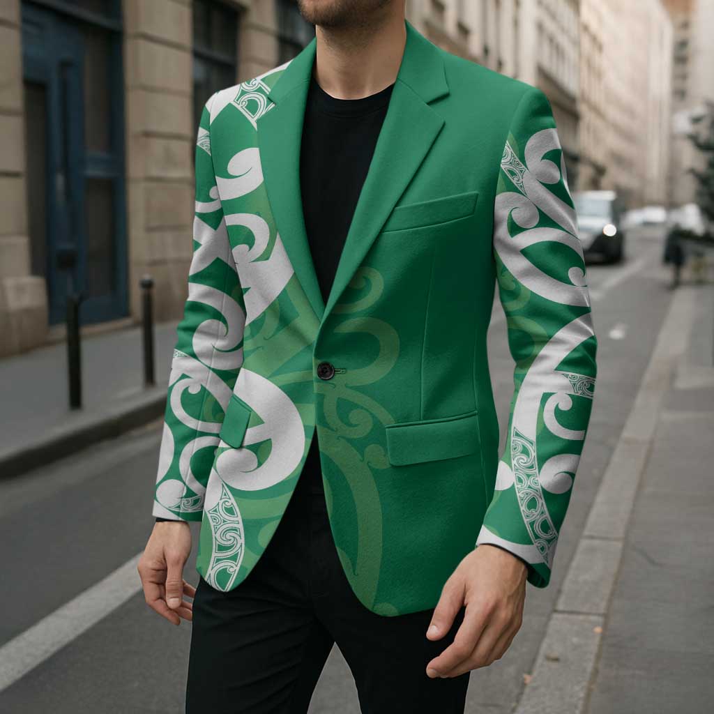 Pounamu Green Maori Blazer Koru Kowhaiwhai LT7 - Polynesian Pride