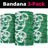 Pounamu Green Maori Neck Gaiter Koru Kowhaiwhai LT7 package One Size: 25*50cm Green - Polynesian Pride