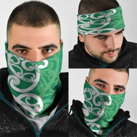 Pounamu Green Maori Neck Gaiter Koru Kowhaiwhai LT7 - Polynesian Pride