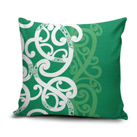 Pounamu Green Maori Pillow Cover Koru Kowhaiwhai LT7 Green - Polynesian Pride