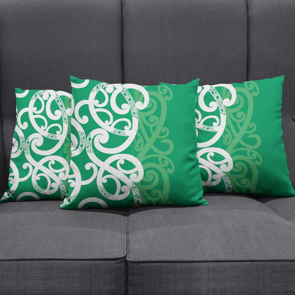 Pounamu Green Maori Pillow Cover Koru Kowhaiwhai LT7 - Polynesian Pride