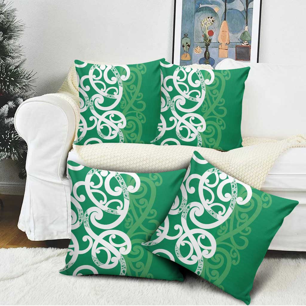 Pounamu Green Maori Pillow Cover Koru Kowhaiwhai LT7 - Polynesian Pride