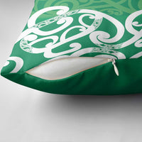 Pounamu Green Maori Pillow Cover Koru Kowhaiwhai LT7 - Polynesian Pride