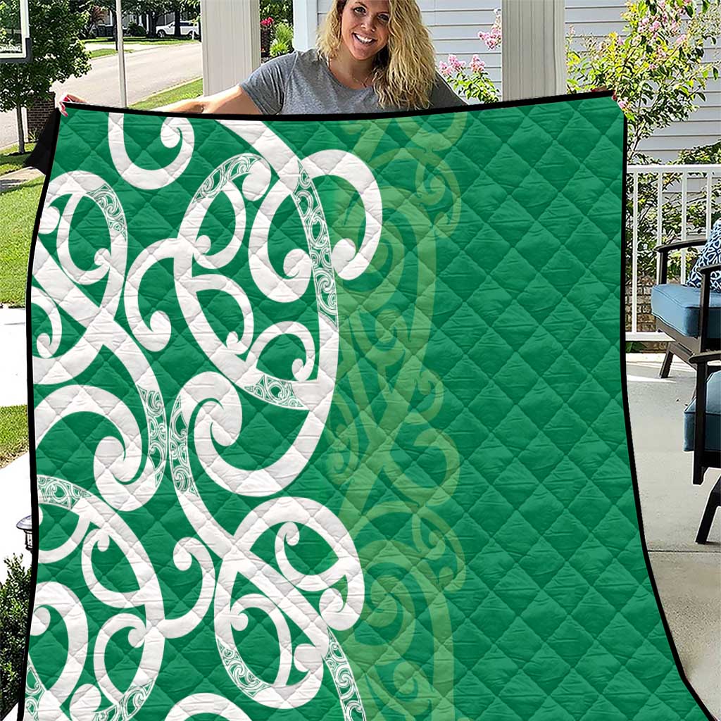 Pounamu Green Maori Quilt Koru Kowhaiwhai LT7 Green - Polynesian Pride