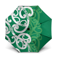 Pounamu Green Maori Umbrella Koru Kowhaiwhai LT7 One Size Folded 11.42 inch Opened Diameter 37.4 inch Green - Polynesian Pride