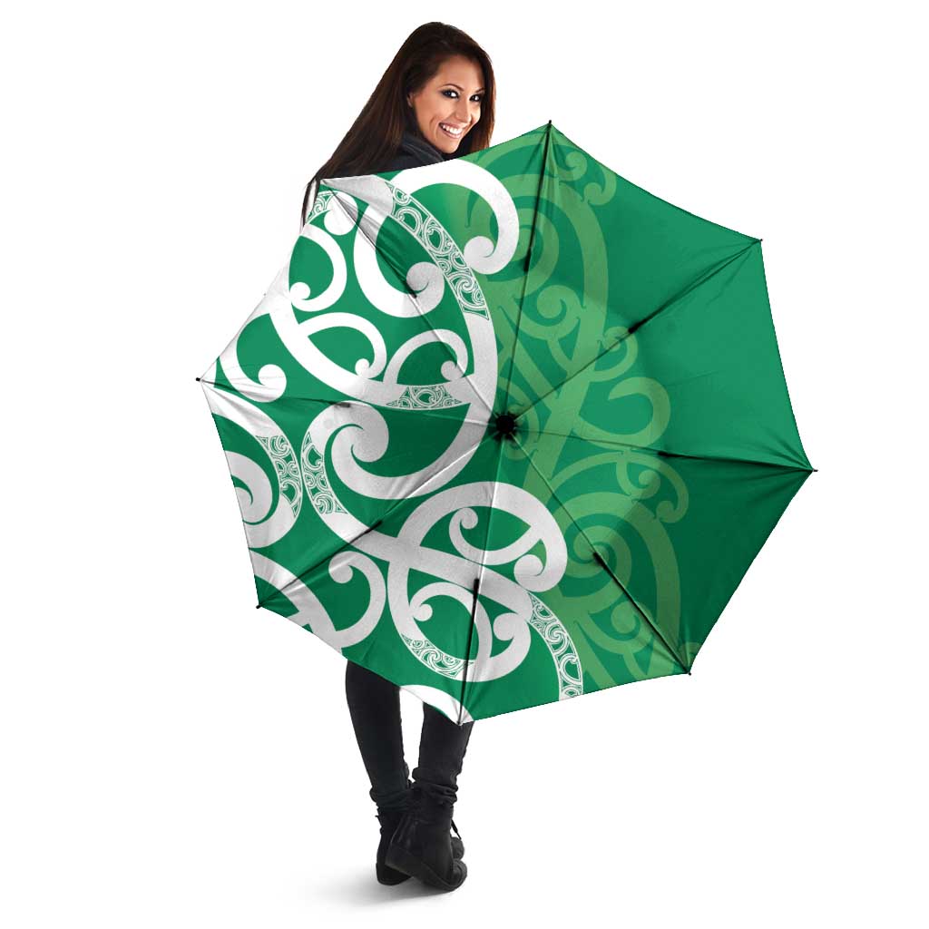 Pounamu Green Maori Umbrella Koru Kowhaiwhai LT7 - Polynesian Pride