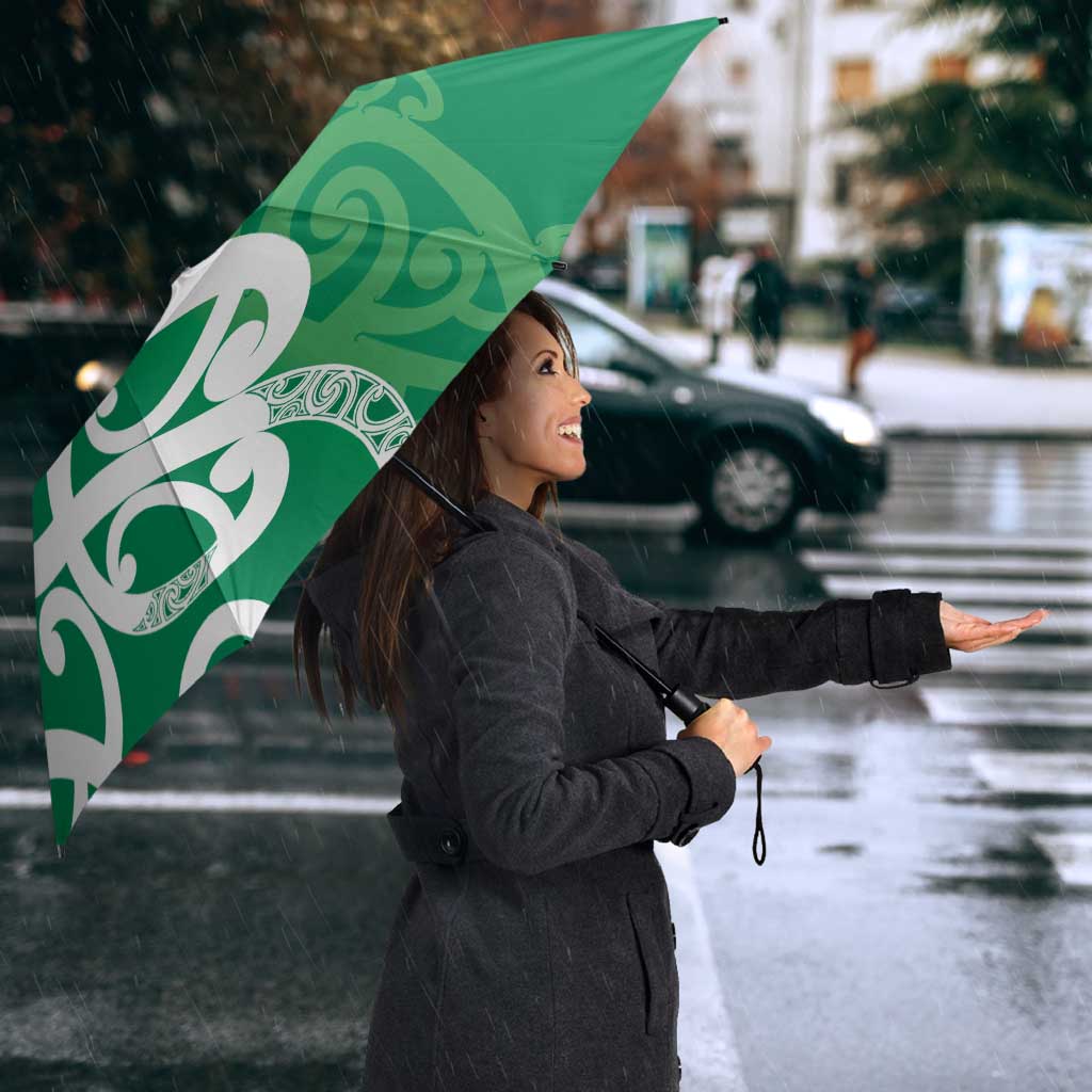 Pounamu Green Maori Umbrella Koru Kowhaiwhai LT7 - Polynesian Pride