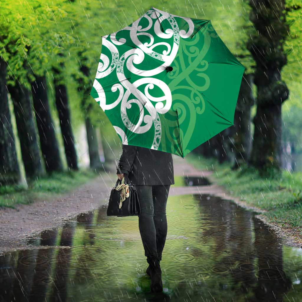 Pounamu Green Maori Umbrella Koru Kowhaiwhai LT7 - Polynesian Pride