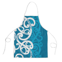 Azure Blue Maori Apron Koru Kowhaiwhai LT7 Blue - Polynesian Pride