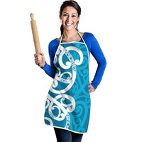 Azure Blue Maori Apron Koru Kowhaiwhai LT7 - Polynesian Pride
