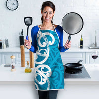 Azure Blue Maori Apron Koru Kowhaiwhai LT7 - Polynesian Pride