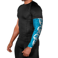 Azure Blue Maori Arm Sleeves Koru Kowhaiwhai LT7 - Polynesian Pride