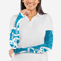 Azure Blue Maori Arm Sleeves Koru Kowhaiwhai LT7 - Polynesian Pride