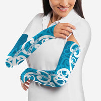 Azure Blue Maori Arm Sleeves Koru Kowhaiwhai LT7 - Polynesian Pride