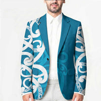 Azure Blue Maori Blazer Koru Kowhaiwhai LT7 - Polynesian Pride
