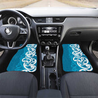 Azure Blue Maori Car Mats Koru Kowhaiwhai LT7 Set 2pcs - Front Blue - Polynesian Pride