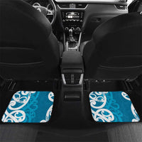 Azure Blue Maori Car Mats Koru Kowhaiwhai LT7 Set 2pcs - Back Blue - Polynesian Pride