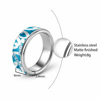 Azure Blue Maori Classic Ring Koru Kowhaiwhai LT7 - Polynesian Pride