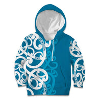 Azure Blue Maori Kid Hoodie Koru Kowhaiwhai LT7 Hoodie Blue - Polynesian Pride