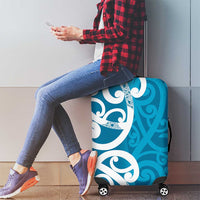 Azure Blue Maori Luggage Cover Koru Kowhaiwhai LT7 - Polynesian Pride