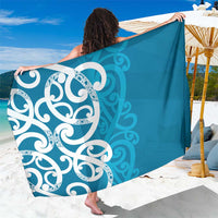 Azure Blue Maori Sarong Koru Kowhaiwhai LT7 One Size 44 x 66 inches Blue - Polynesian Pride