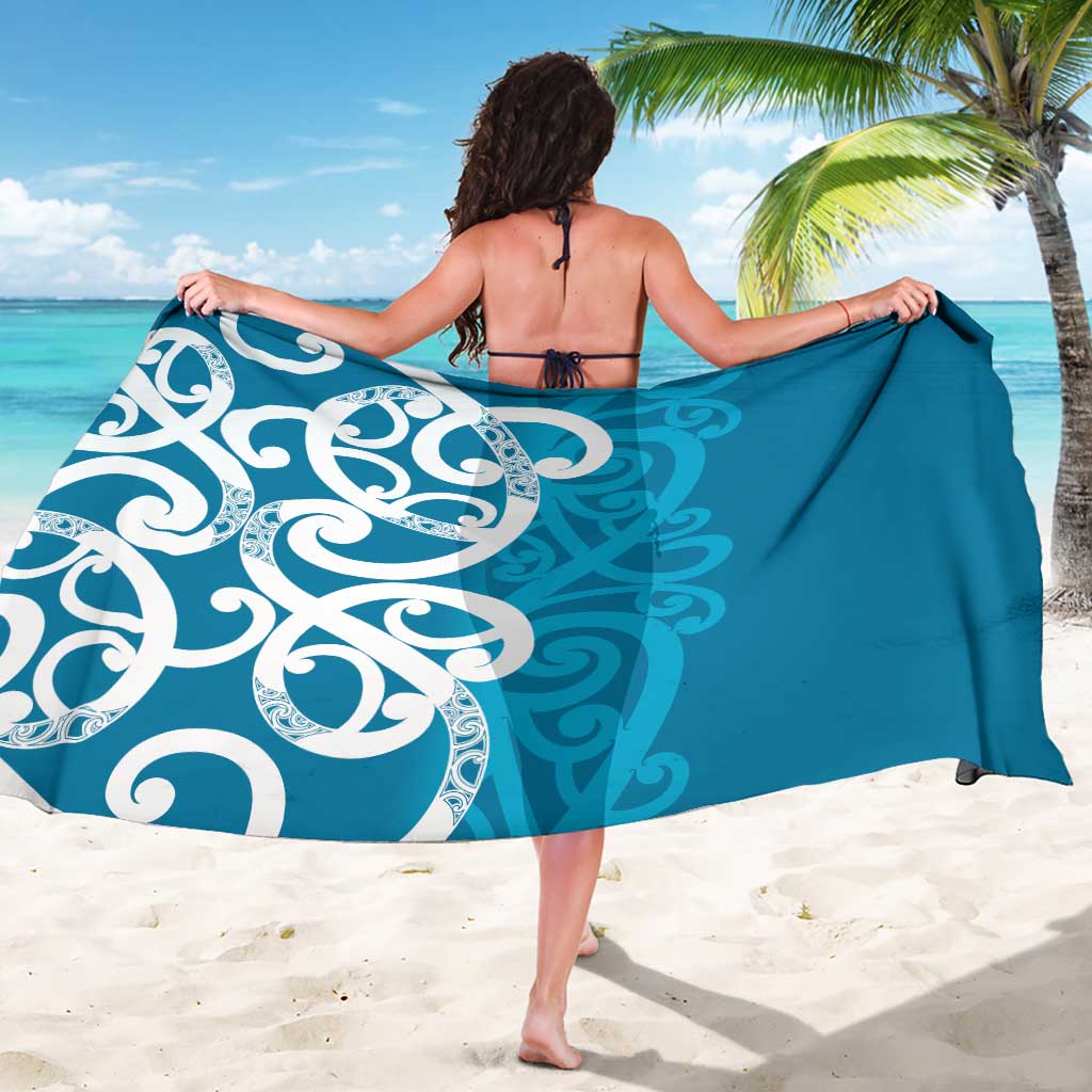 Azure Blue Maori Sarong Koru Kowhaiwhai LT7 - Polynesian Pride