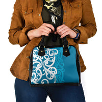 Azure Blue Maori Shoulder Handbag Koru Kowhaiwhai LT7 - Polynesian Pride