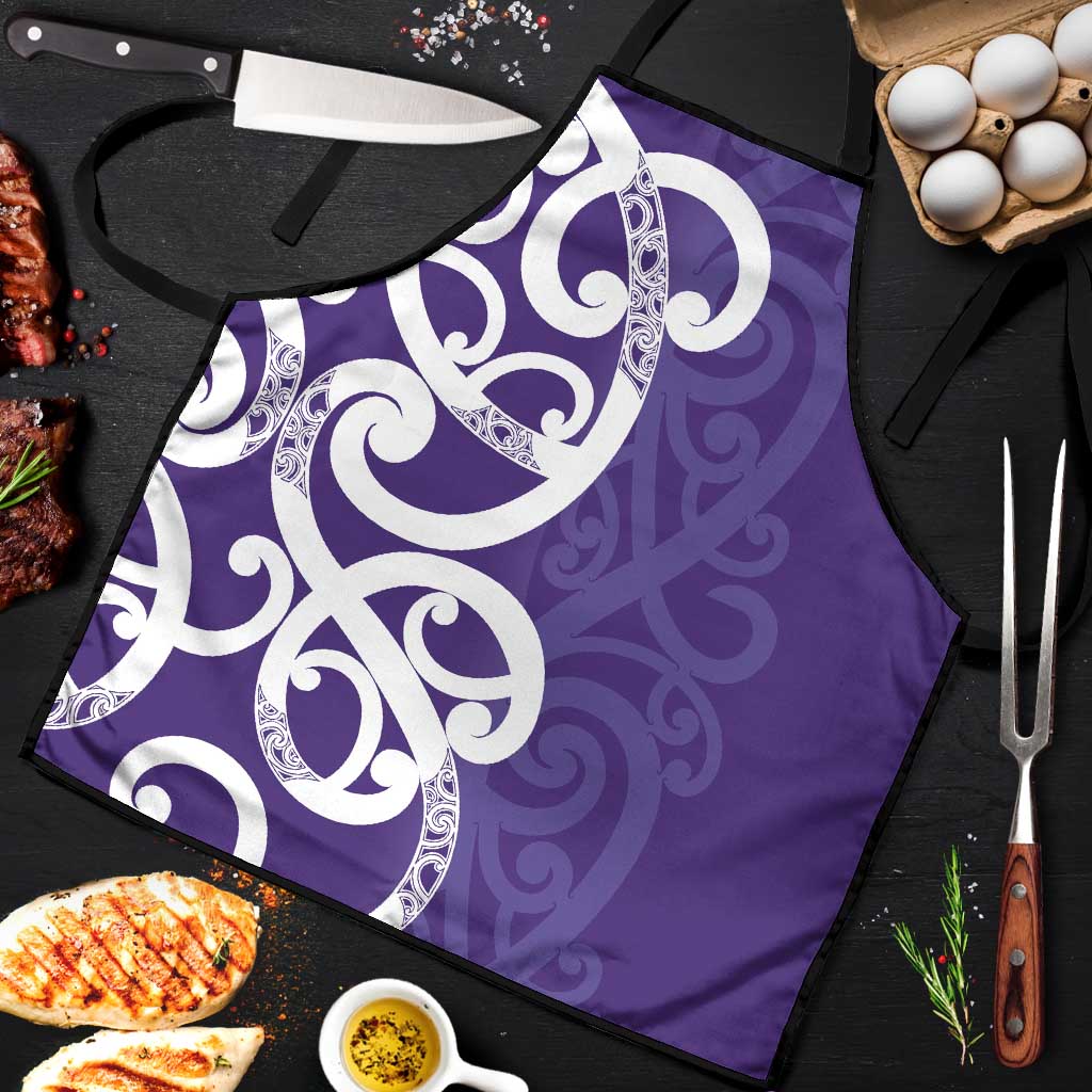 Violet Green Maori Apron Koru Kowhaiwhai LT7 Violet - Polynesian Pride