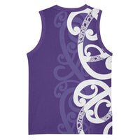 Violet Green Maori Basketball Jersey Koru Kowhaiwhai LT7 - Polynesian Pride