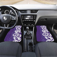 Violet Green Maori Car Mats Koru Kowhaiwhai LT7 Set 2pcs - Front Violet - Polynesian Pride
