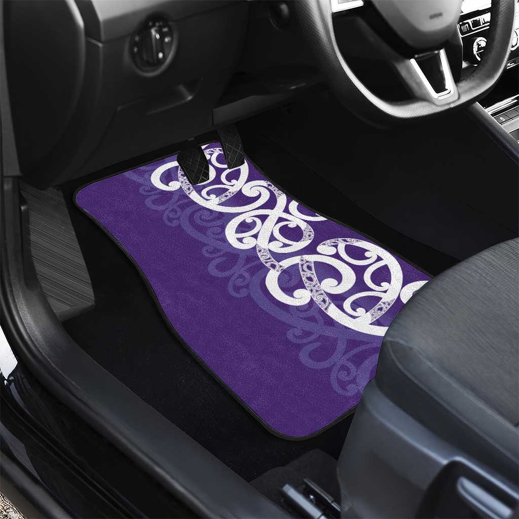 Violet Green Maori Car Mats Koru Kowhaiwhai LT7 - Polynesian Pride