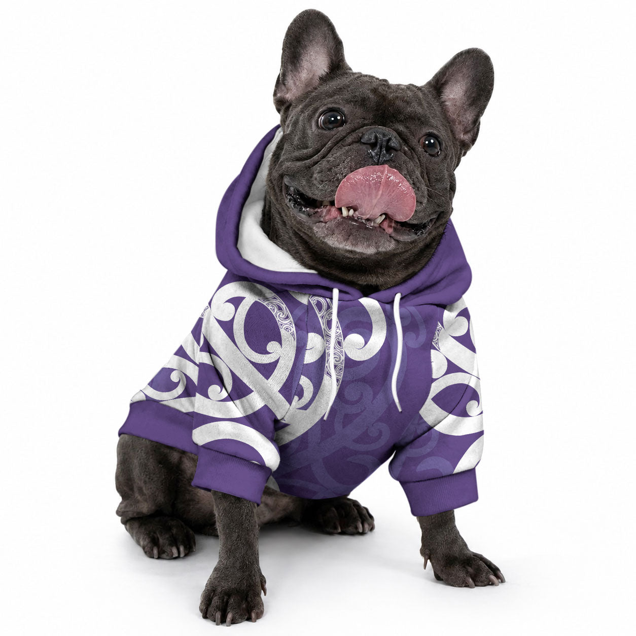 Violet Green Maori Pet Hoodie Koru Kowhaiwhai LT7 - Polynesian Pride