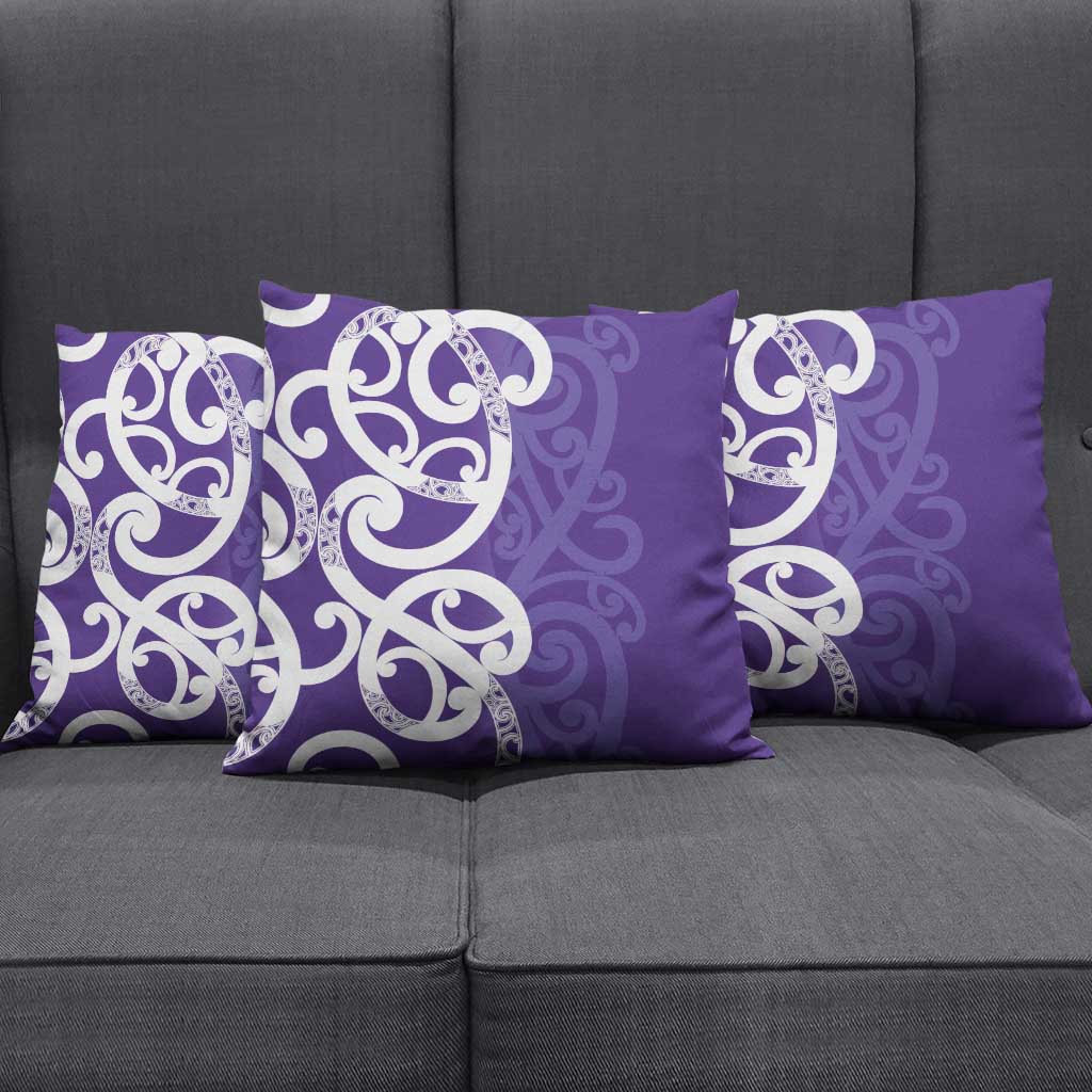 Violet Green Maori Pillow Cover Koru Kowhaiwhai LT7 - Polynesian Pride