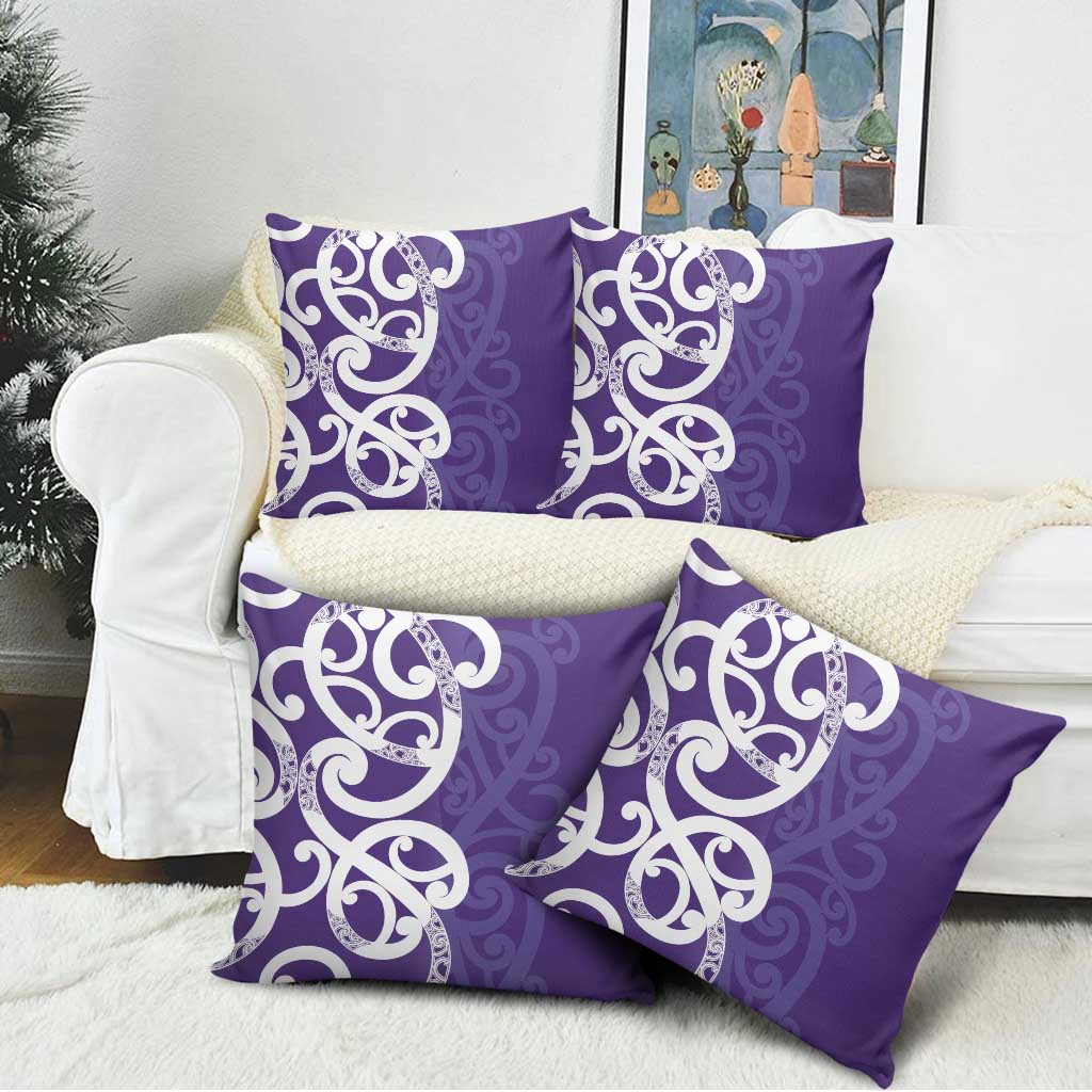 Violet Green Maori Pillow Cover Koru Kowhaiwhai LT7 - Polynesian Pride